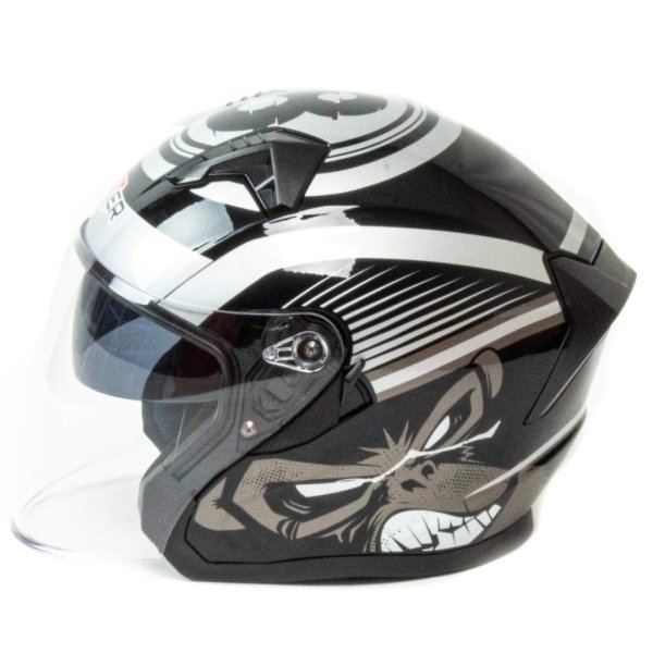 Шлем мото открытый HIZER J228 #2 (XL) black/gray