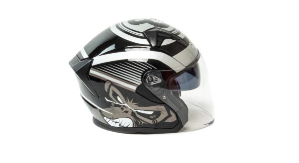Шлем мото открытый HIZER J228 #2 (L)  black/gray